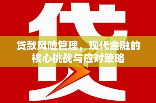 婺源贷款风险管理，现代金融的核心挑战与应对策略