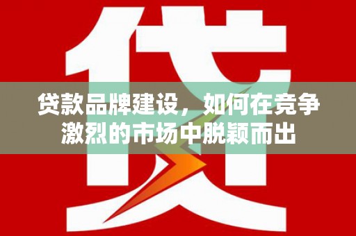 婺源贷款品牌建设，如何在竞争激烈的市场中脱颖而出