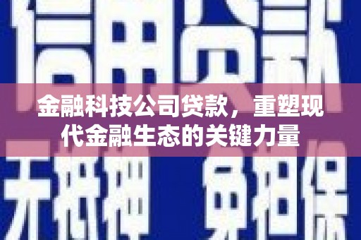 婺源金融科技公司贷款，重塑现代金融生态的关键力量