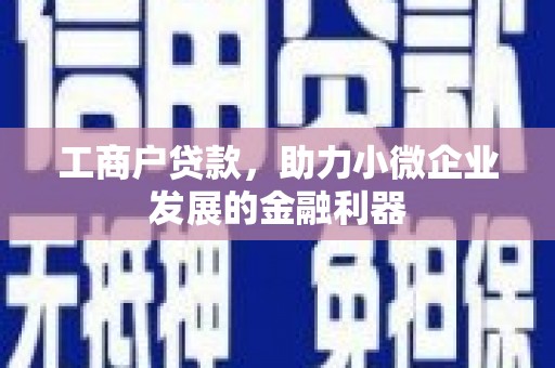 婺源工商户贷款，助力小微企业发展的金融利器