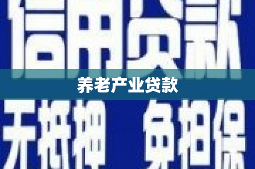 婺源养老产业贷款
